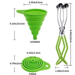 2pc Canning Jar Lifter & Silicone Collapsible Canning Funnel